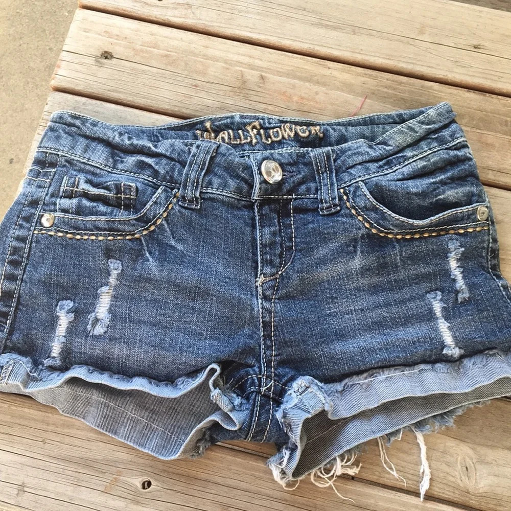 Wallflower Distressed Denim cutoff shorts
